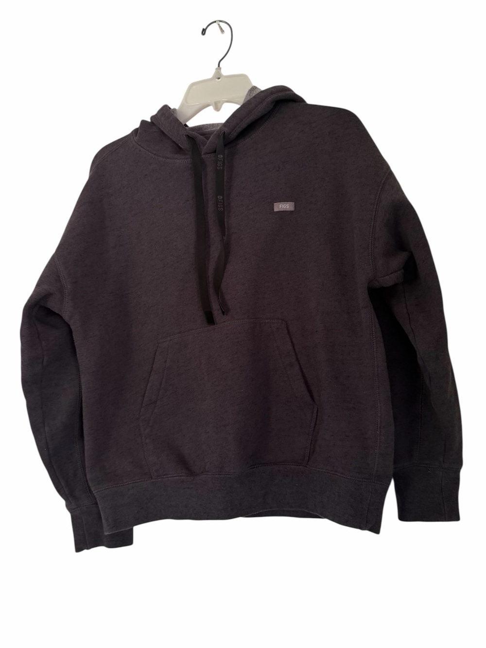 Figs Off-Shift Hoodie Pullover Sweatshirt — Charcoal Gray